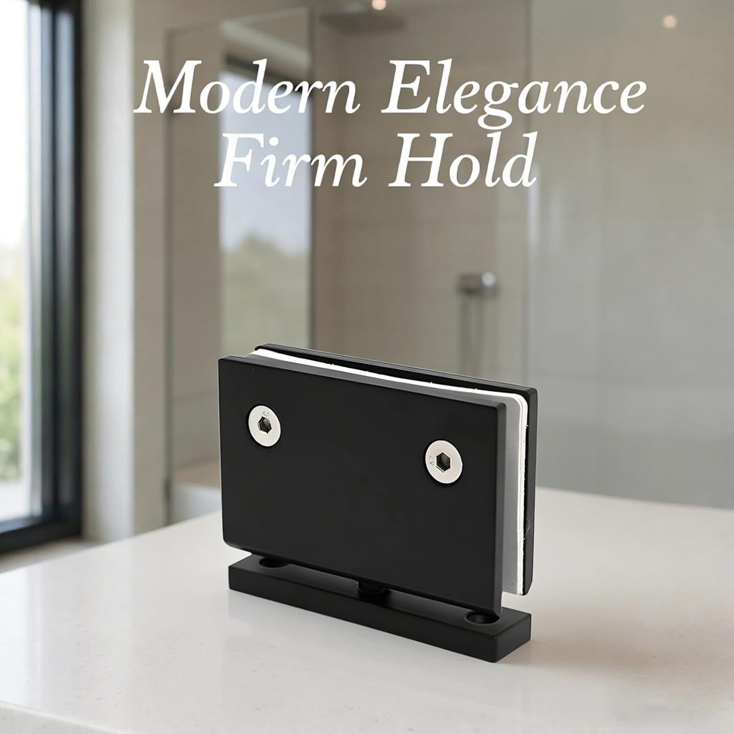 3.5 X 2 X 2.8 In Glass Door Hinges, 304 Stainless Steel, Frameless Shower Door Hinges, Matte Black, 360 Degree Pivot Hinge