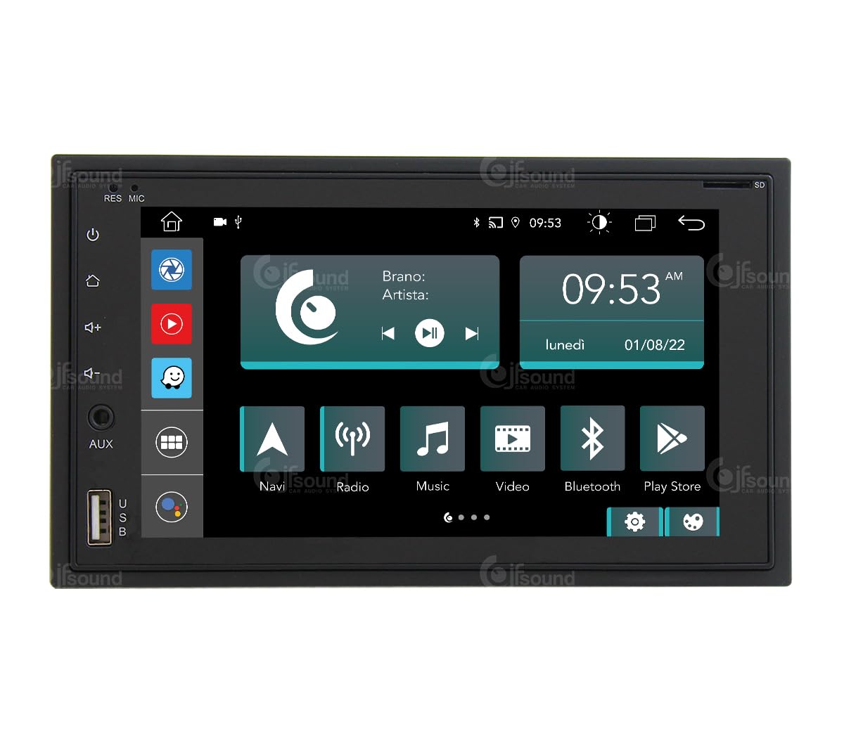 Jf Sound car audio system Autoradio 2 Din Android GPS Bluetooth WiFi USB DAB+ Touchscreen 6.2" 8core Carplay AndroidAuto, JF-227-X9C, Schwarz