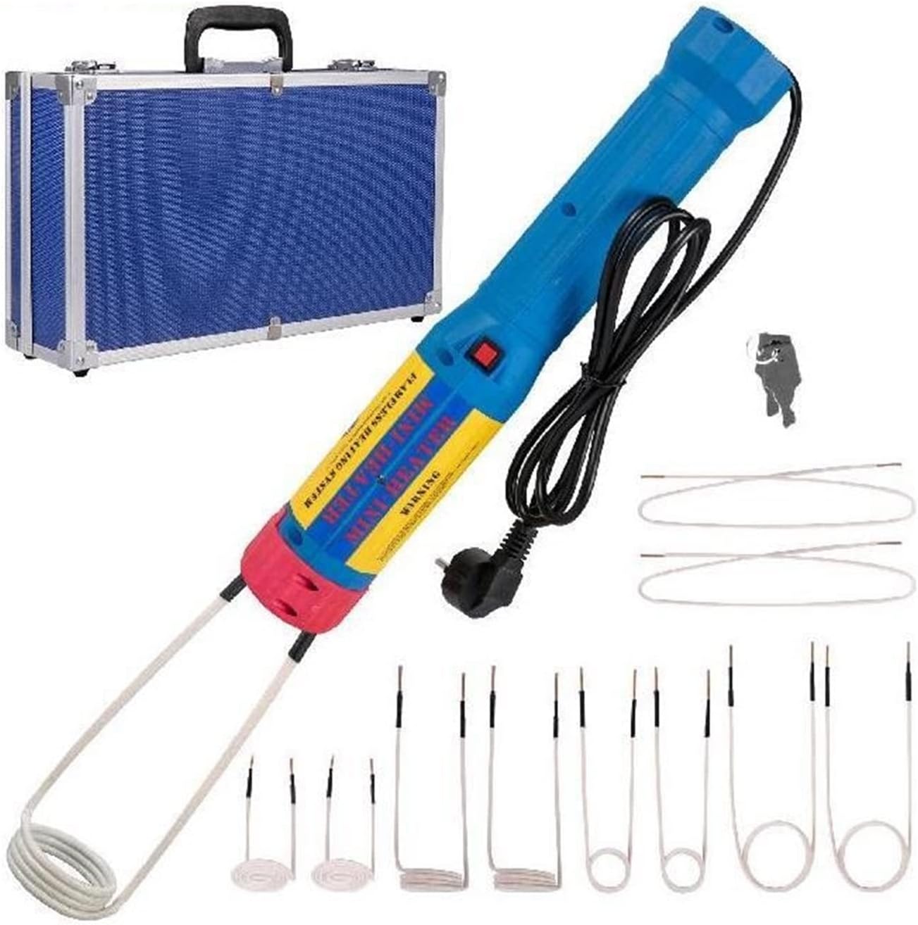 1KW Flameless Electromagnetic Mini Induction Heater W/ 8/10 Coils Kits For Auto Use Bolt Remover Hand-held Repair Tool(8 Coils)