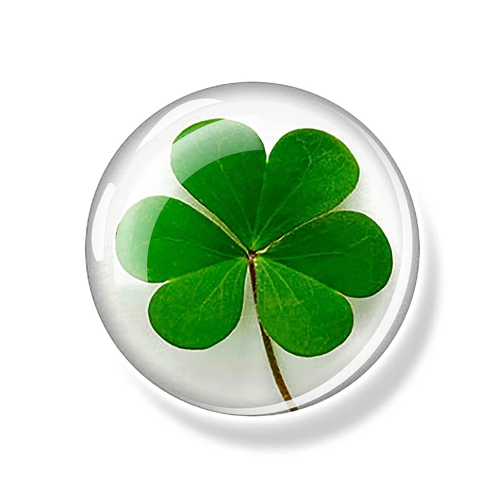 Fridge Magnets 6pcs Clover Magnet Fridge Shamrock Stickers Four Leaf Lucky Glass Dome Refrigerator Magnets Home Decor(Color-04)