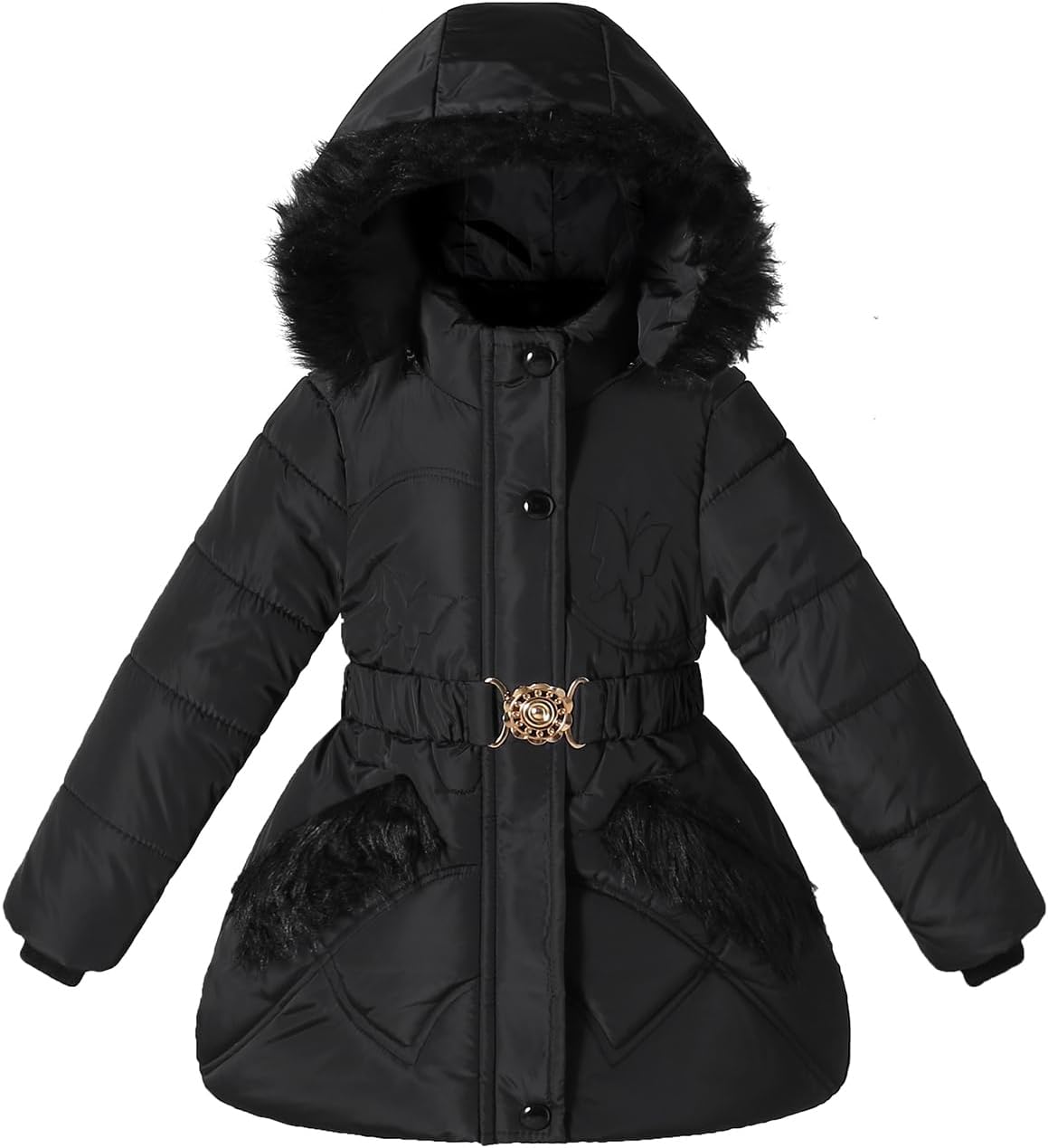 Little Girl Winter Dress Coat Fleece Warm Puffer Jacket Kids Heavyweight Clothes