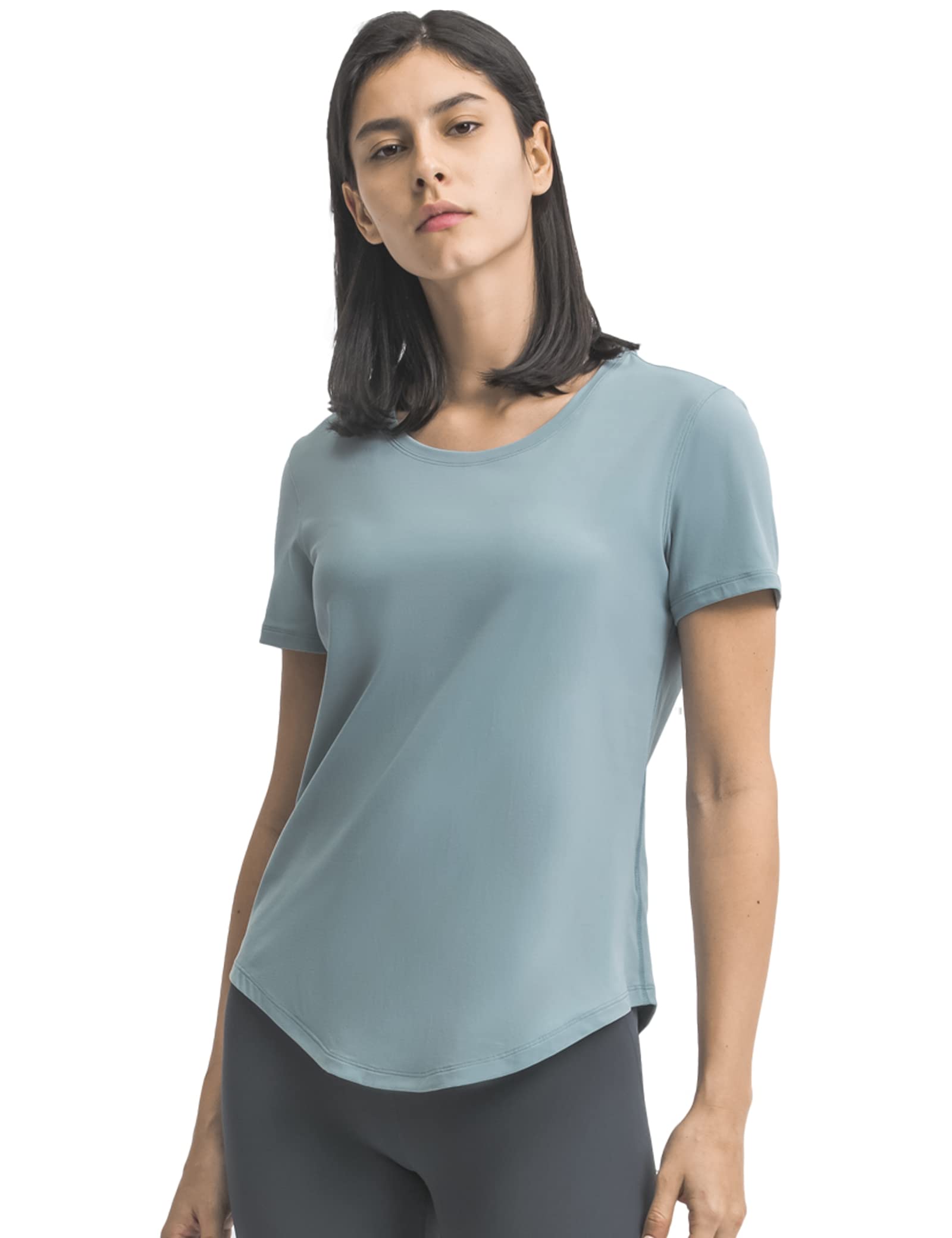 Damen Funktionsshirt Kurzarm, Schnelltrocknendes Sport T-Shirt Leichtes Laufshirt Rundhals Trainingsshirt Oberteile Shortsleeve für Laufen Fitness, 3er Pack, 3 ad, XS