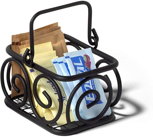 Miniatura 3 de Spectrum Diversified Scroll 39810 - Soporte para paquetes de azúcar/edulcorante, color negro