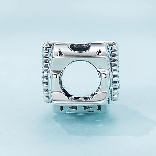 Vista 5 de Encanto de cuentas de loto de plata de ley 925 para collar de pulsera Pandora, SCC2456, Zirconia cúbica, Circonita Cúbica Sintética