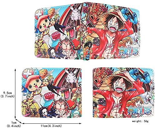 Roffatide Anime One Piece Wallets For Men Bi-Fold Short Wallet Faux Leather Travel Slim Wallet With Id Window #TOP2
