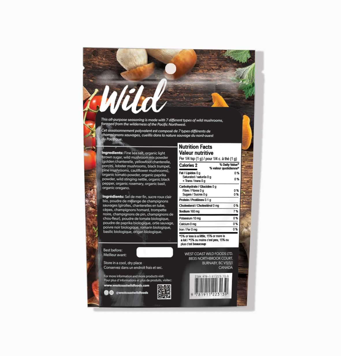 BBQ Wild Mushroom Seasonings | 84g - 3oz |Premium Ingredients for Gourmet Recipes | West Coast Wild Foods
