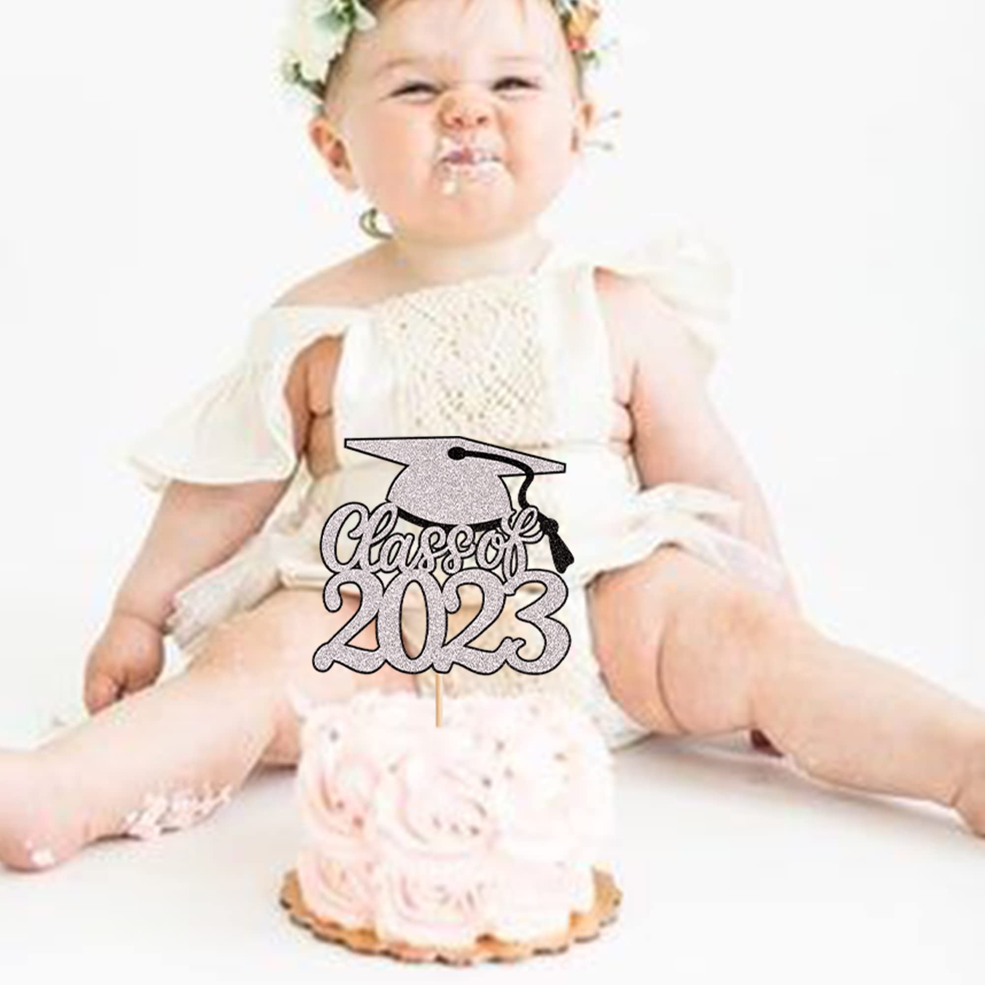 Congrats Class Of 2024 Cake Topper – Glitzer Abschlusskappe Kuchenpicker, 14,7x22 Cm, Für Graduation Party