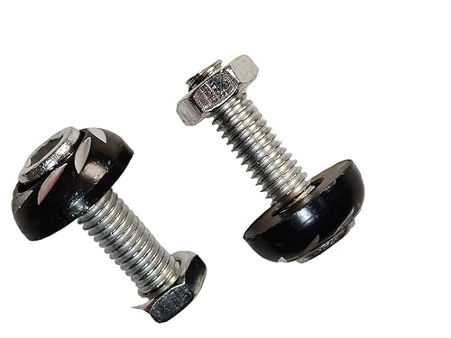 Miniatura 5 de Yuecarcar Tornillo 0.236 in decorativos de la placa de matrícula pernos para la motocicleta del coche 20 fijó la aleación de aluminio negra