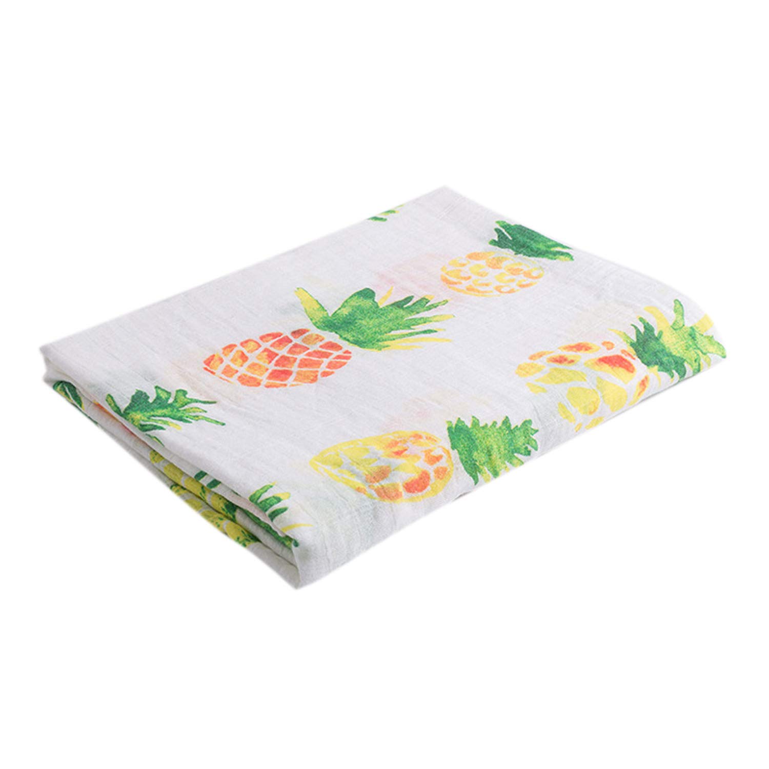Newborn Baby Swaddle Wrap Blankets Soft Large Muslin Squares,120cm X120cm (Pineapple, 120 x 120 cm) — image 1
