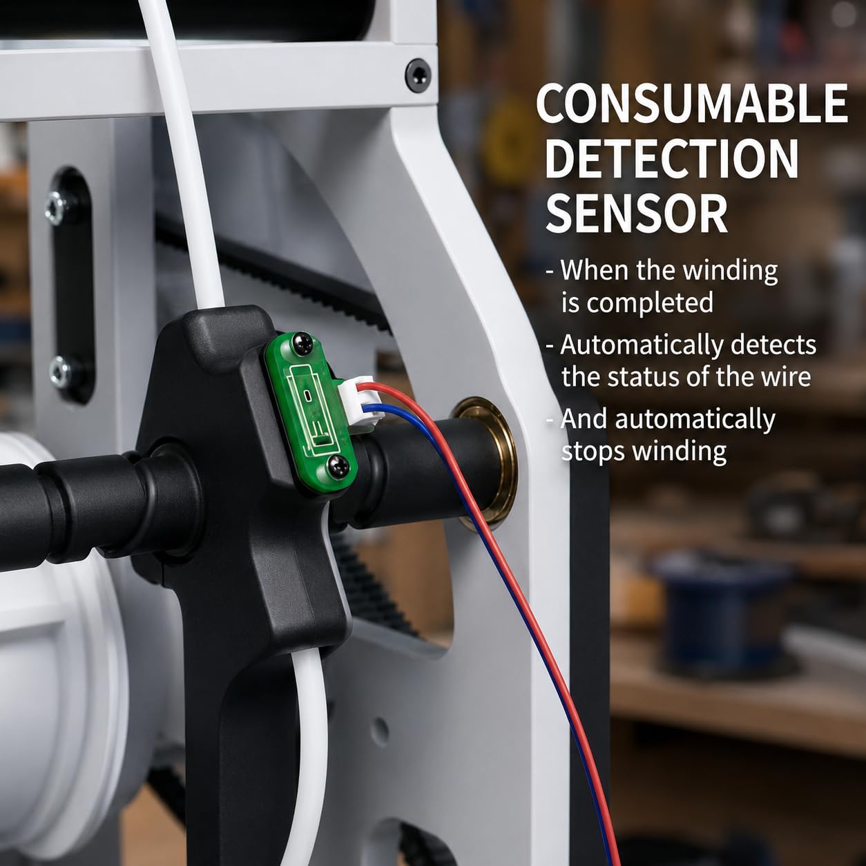Máquina de bobinado de filamento 3D Industrial, Control Inteligente de Arranque/Parada, 1kg Capacidad de Carrete para PLA PETG ABS, bobinador eléctrico Compacto para Suministros de impresión 3D sin