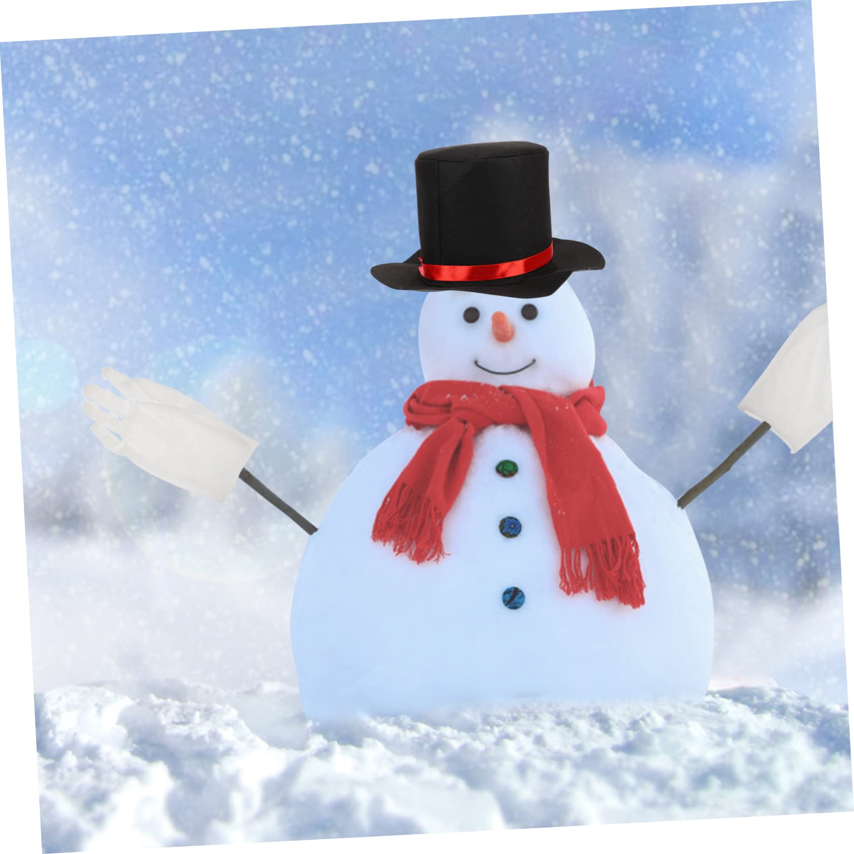 TOPBATHY 4 Sätze Schneemann verkleiden sich Schneemannmütze mit Schal Schneemann- weihnachtsparty accessoires Weihnachtsfest Zubehör DIY-Schneemann-Bastelset für den Außenbereich Acryl