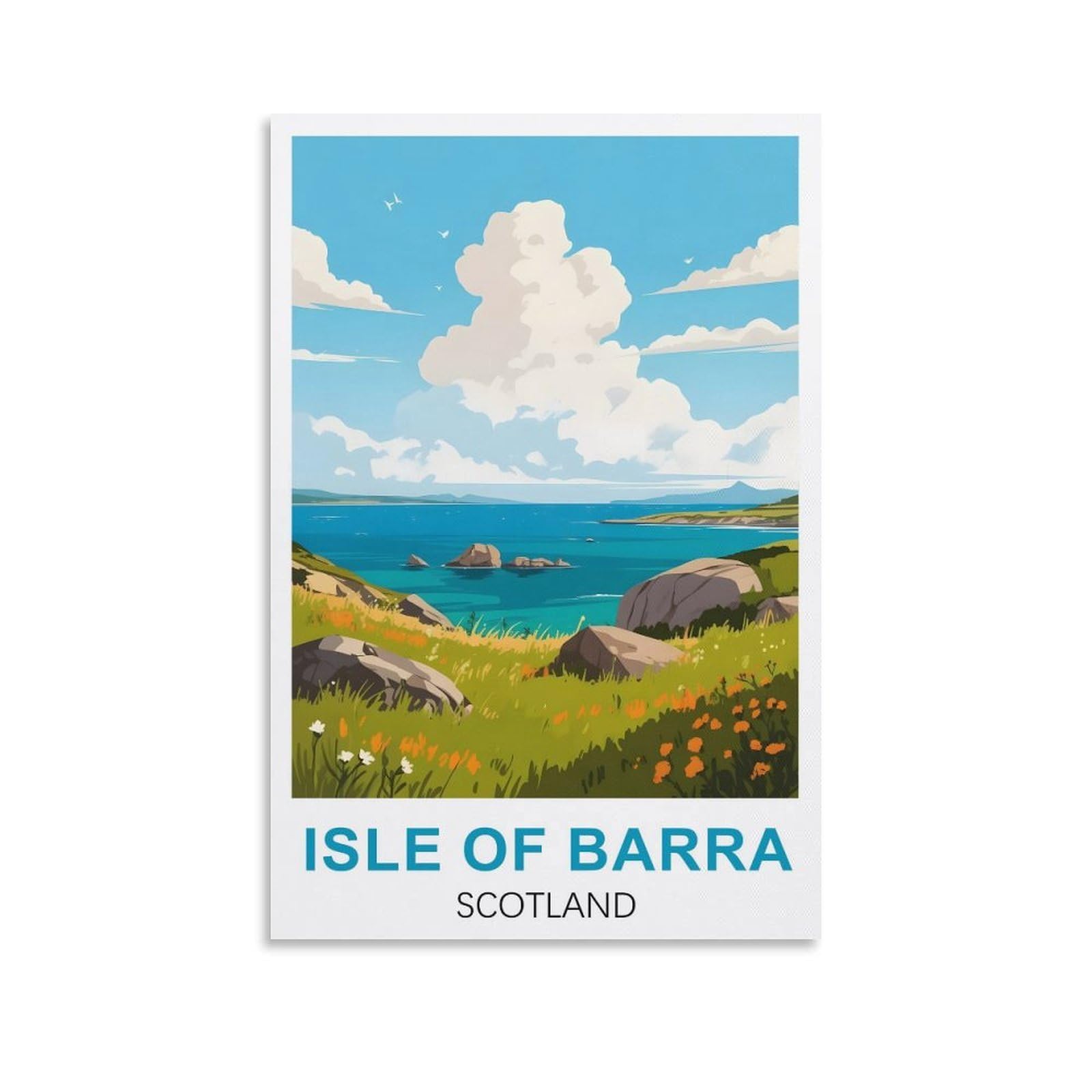 EZMLFA Diamond Painting Art Kits,Isle of Barra Scotland,5D Diamond Painting Kit for Adults Beginners, DIY Full Round Drill Gem Art Kits for Home Decor 30x40cm