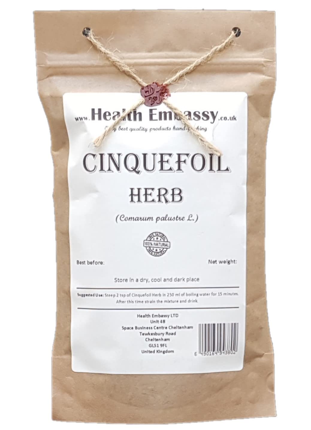 Health Embassy Cinquefoil Herb | Comarum Palustre | 100% Natural (50g)