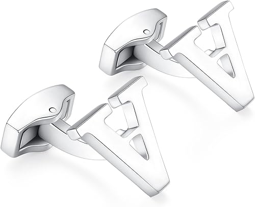 Miniatura 3 de Gemelos con letra del alfabeto inicial para hombre con caja de plata