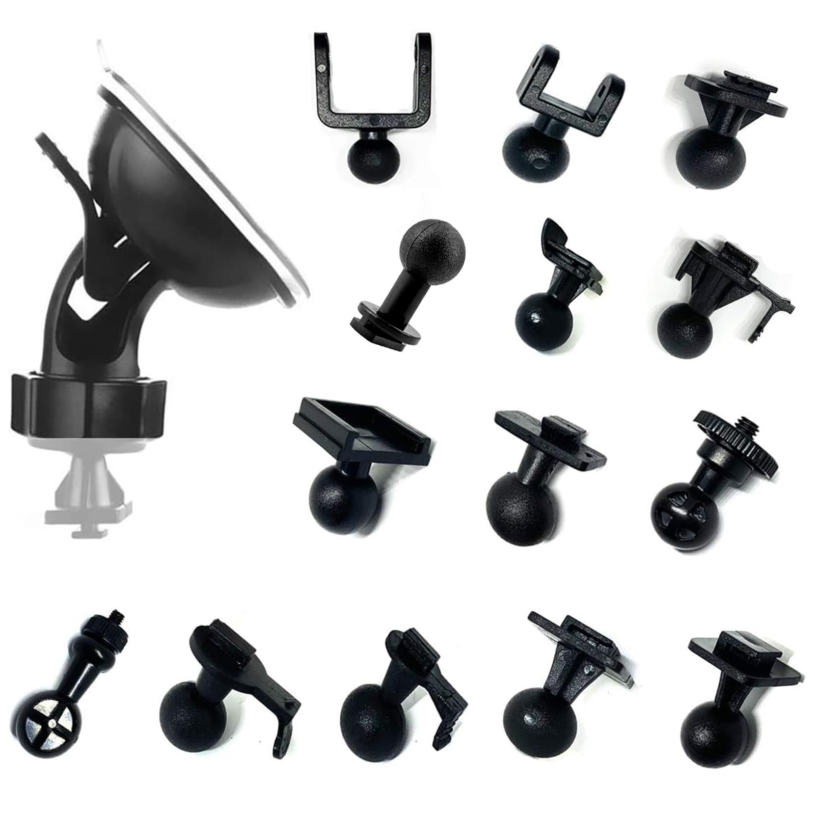Dash Camera Suction Cup Mount Dashcam Mounts Holder with 14 Ball Joints Adapter for Vehicle Video Recorder Windshield & Dashboard for Dash Car DVR Camera GPS