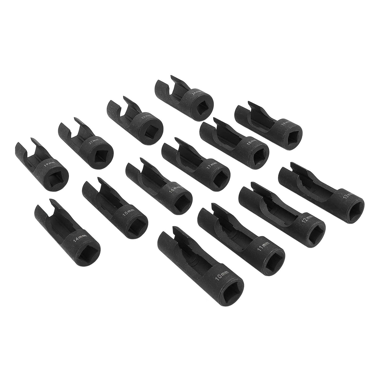 Tbest Juego de Llaves de Tubo para Línea de de Inyector de 1/2 Pulgada, 13 Piezas de Llaves de Tuerca Abocinada de Acero para Conexiones de Inyector de, Tubos Doblados, Sensores EGT, Interruptores