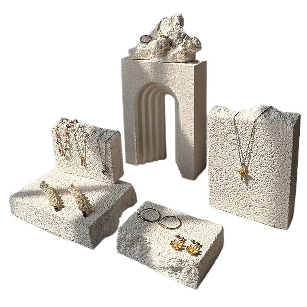 FAJNUZI2024 Jewellery Display Stand Gypsum Jewelry Display Rack Necklace Photography Props Showcase Atmosphere(Small)
