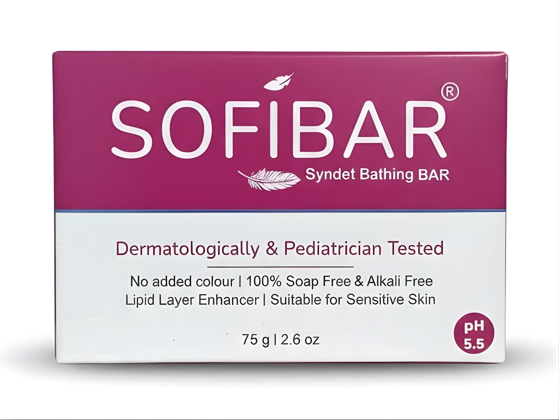 SOFIBAR Syndet Bathing Bar 75g – Dermatologically & Pediatrician Tested | Soap-Free, Alkali-Free | pH 5.5 | Shea Blend Moisturizing Bar | Suitable for Sensitive & All Skin Types (3)-image-43