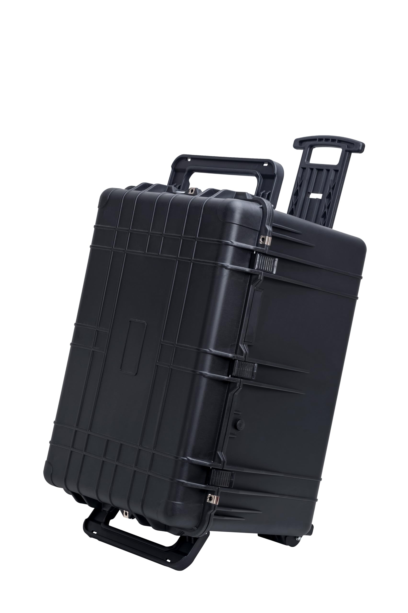 Portable Waterproof Protective Case,Hard Camera Case With Retractable Pull Handle And Rolling Wheels,Customizable Fit Foam Inserted,Elegant Black, 31.56"X22.99"X19.49"