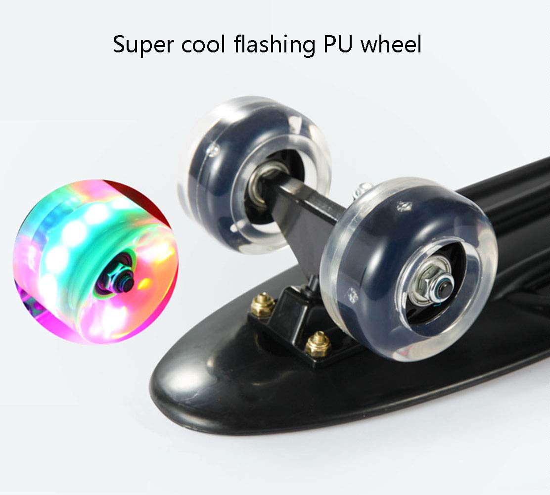 Penny Board 22-calowa kompletna mini retro deskorolka dla początkujących Cruiser Dorośli Dzieci młodzi początkujący profesjonalni dziewczęta, łożyska ABEC-7 LED podświetlane koła deskorolka