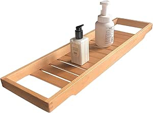 Badewannen-Organizer Verstellbar 55-78cm - Weiß/Schwarz Mit Abtropffunktion