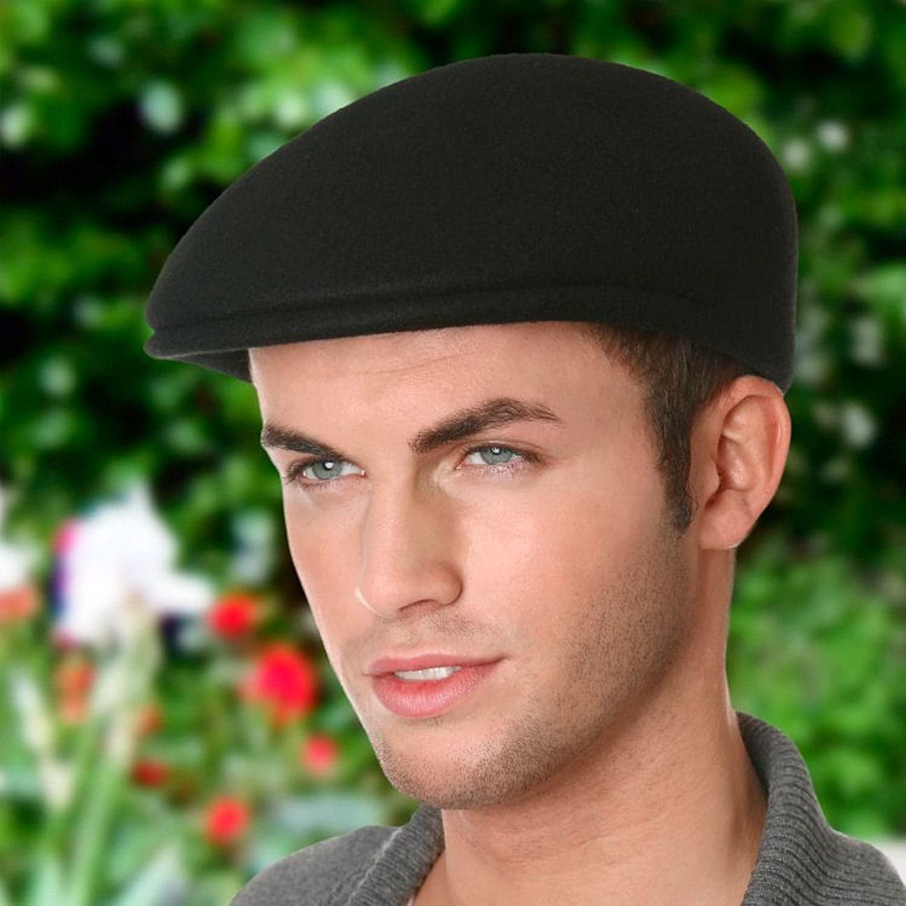 LIPODO Flatcap Fieltro Hombre Gorra Plana Lana Visera 3 cm Made in Italy Otoño/Invierno