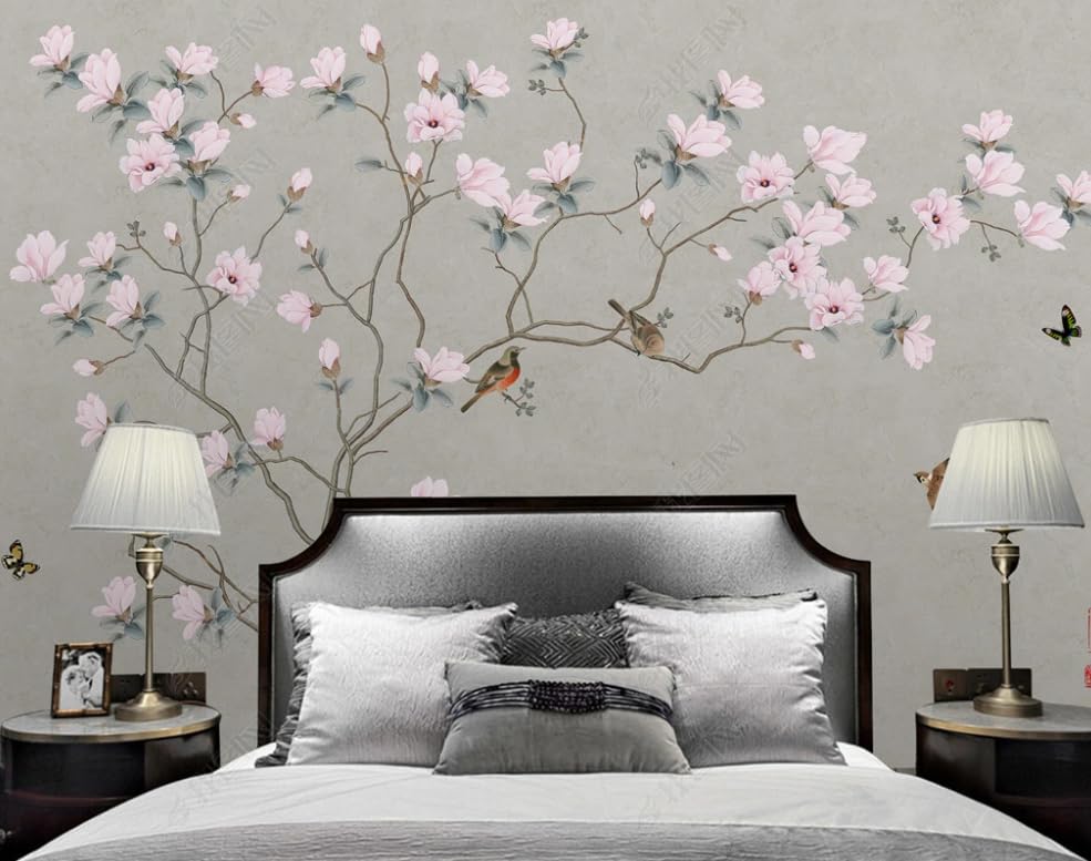Papier peint intissé magnolia de Chine grand format poster géant mural salon chambre 150x105