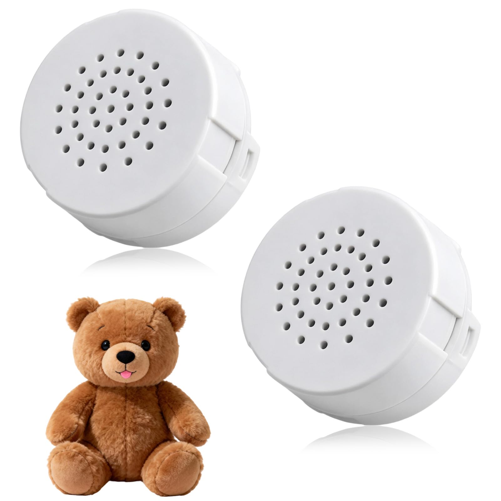 2pcs Enregistreur Vocal pour Peluche 60 Secondes, Mini Enregistreur Vocal Enfant Programmable, Boîte de Son Vocale Enregistrable pour Jouets/Peluches, Message Personnalisé, Cadeau DIY