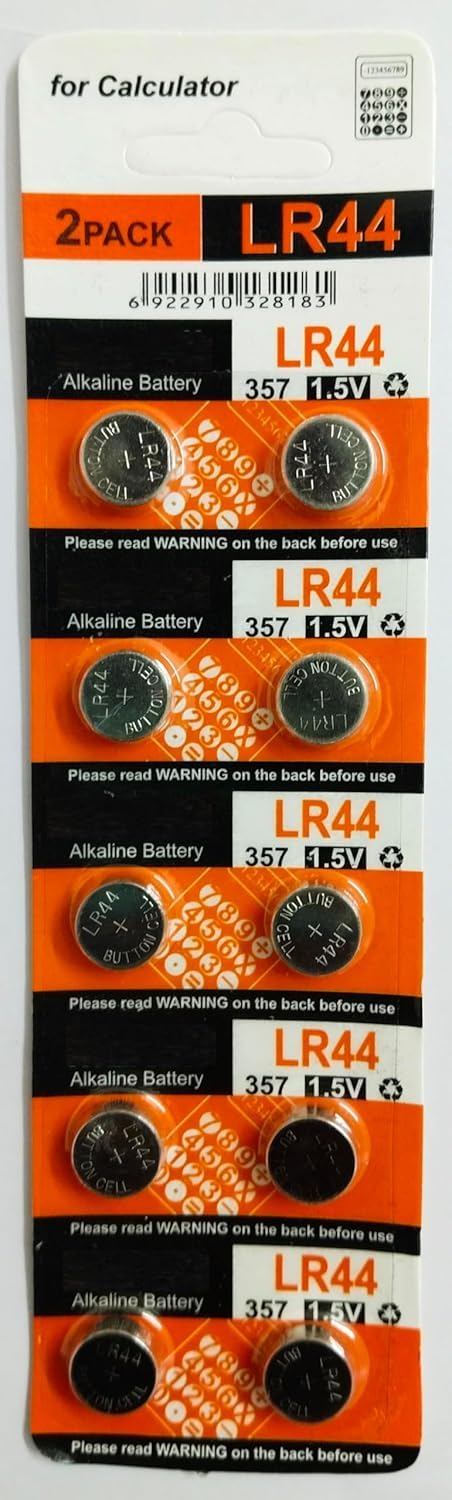 LR44 Battery, 1.5V Micro Alkaline Button Coin Cell (10 Pieces)-image-0