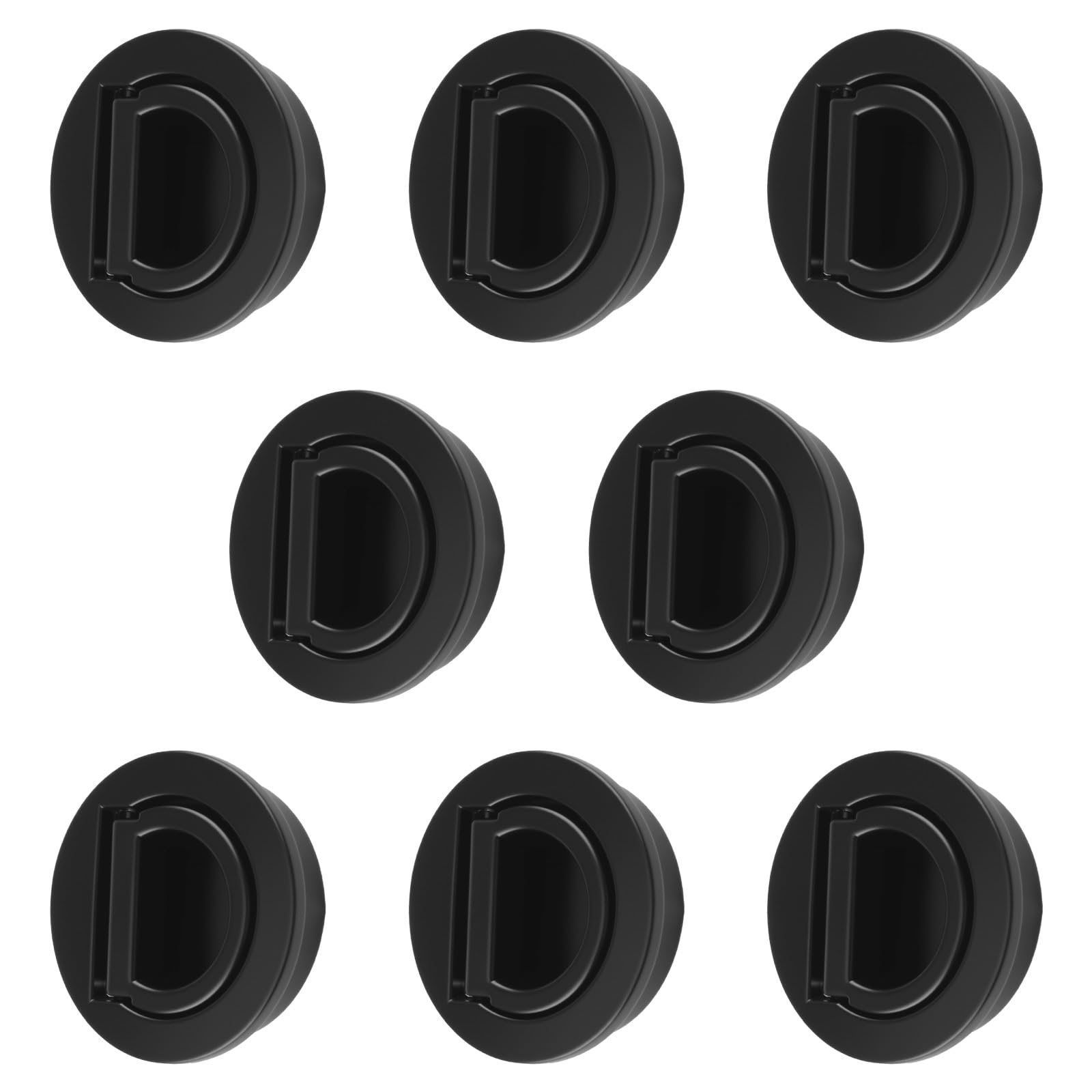 MOROBOR Round Pull Ring Embedded Handle, 8pcs Tatami Hidden Handles Invisible Cabinet Door Furniture Hardware with Screws for Cabinet Wardrobe Drawer(Black) — image 1