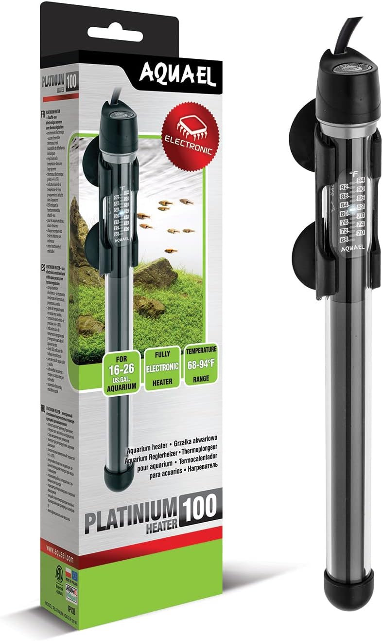 Aquael Platinium Aquarium Heater for Freshwater & Saltwater Aquariums - 100 Watt, 16-26 Gallons 100 Watts / 16 - 26 Gallons