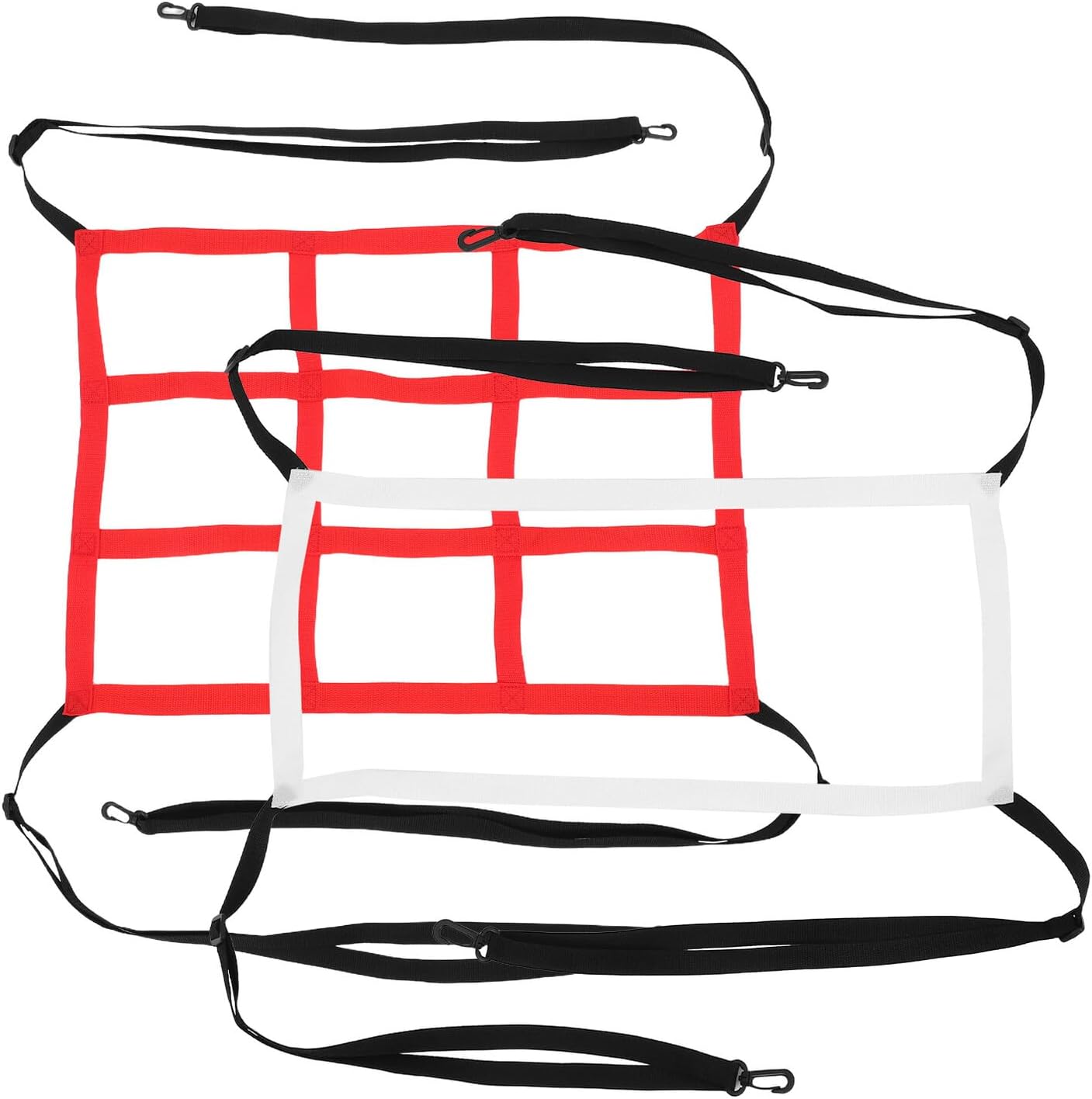 2pcs Baseball Batting Net and Throwing Practice Target Set, Adjustable Hitting Area Softball Pitchback Rebounder Net with 1 White and 9 Red Holes for Outdoor Baseball Random Color