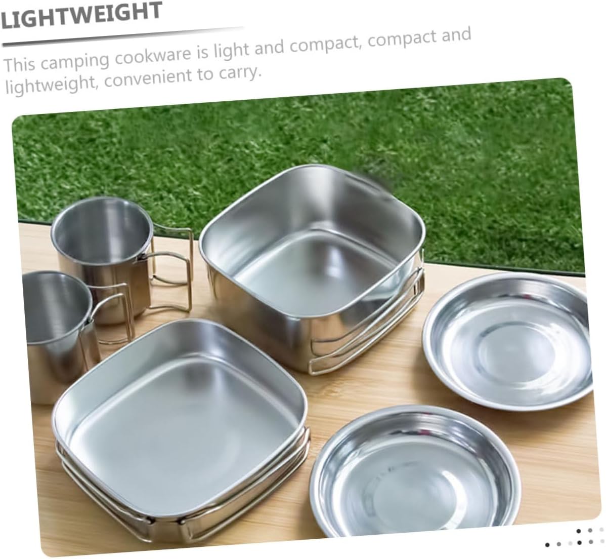 Outdoor Cooking Pan Camping Pot Nonstick Frying Pan Bowl Cup Compact Lightweight Cookware Kit