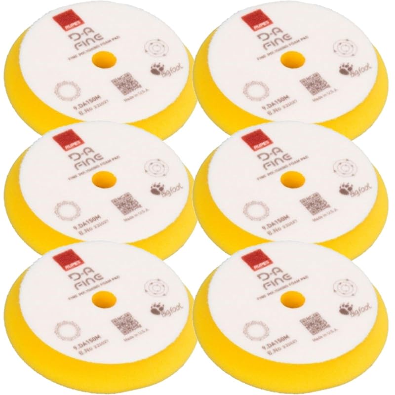 RUPES D-A Series 6" Orbital Foam Polishing Pads Bundle - Includes 6 Fine, 6 Ultra Fine and 6 Coarse Foam Pads - Tailored to Meet The Diverse Needs of Automotive Detailing