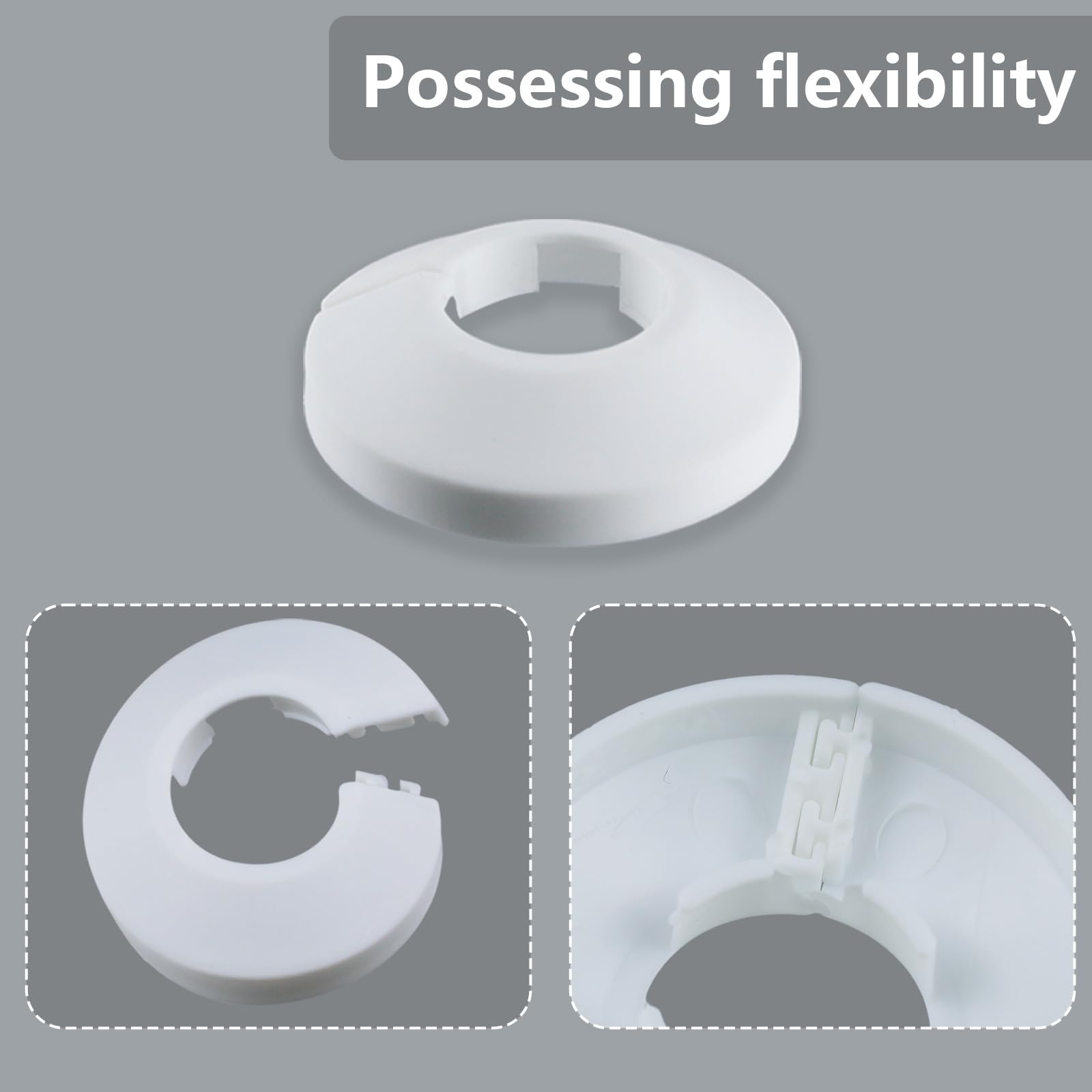 Set da 30 Rosette per Tubi di Riscaldamento Copritubi per Radiatori Rosette bianche per rivestimento tubi di riscaldamento Copritubi in PVC Ø 20 mm Copertura tubi riscaldamento per pavimento