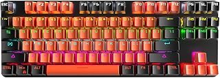 Suporun Original K200 Gaming Mechanical Keyboard USB Wired 87 Keys with RGB Backlight Blue Switch for Piece Computer Gamer Gaming Keyboard Orange Black