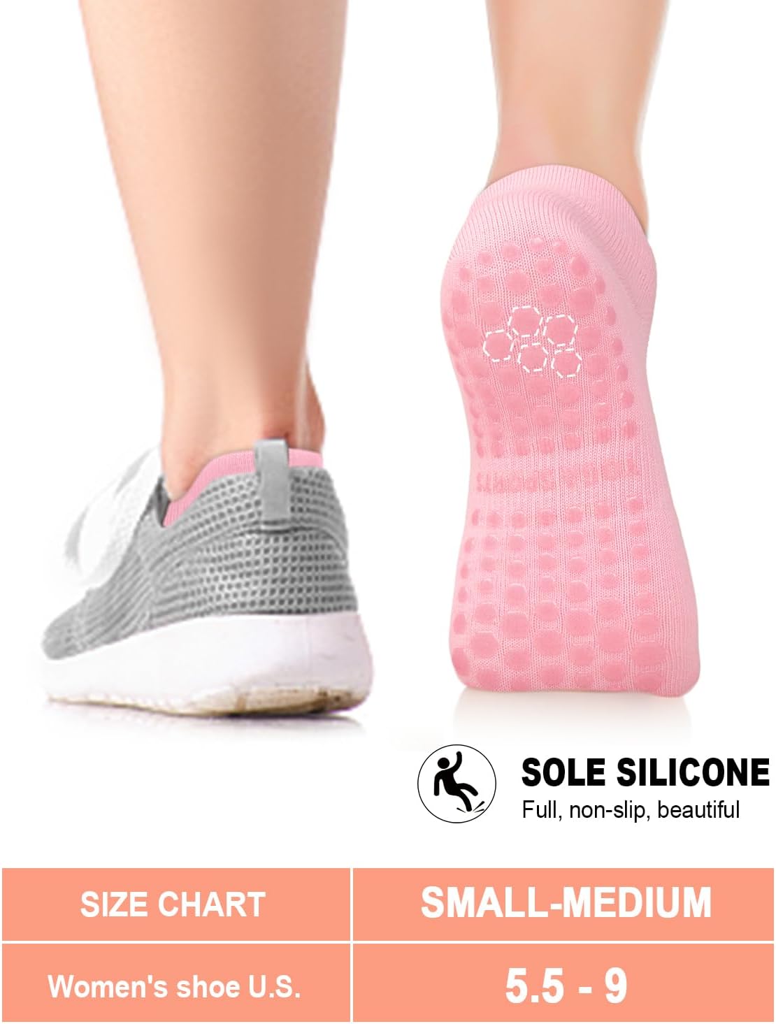 Aoliks Pilates Socks with Grips for Women 6 Pairs, Yoga Socks Non Slip Sock for Workout, Barre,Dance Pilates Gifts - Image 6