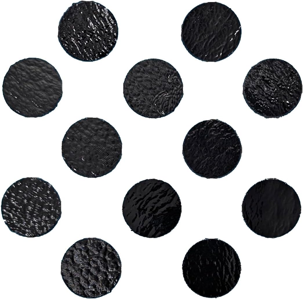 Black Fusible Glass Circles Blanks - COE 90 Bullseye Glass - 1" Diameter (12)