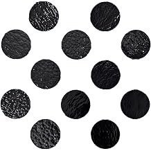 Black Fusible Glass Circles Blanks - COE 90 Bullseye Glass - 1" Diameter 12