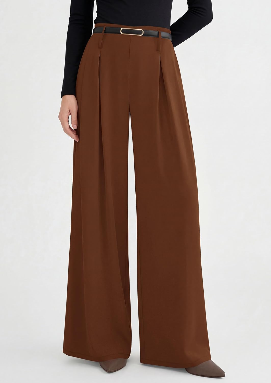 PRETTYGARDEN Womens Wide Leg Trousers 2026 Elastic High Waisted Dress Pants Pleated Slacks Flowy Business Work Palazzo Pants thumbnail