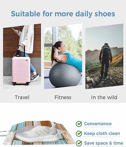 Miniatura 6 de Bolsa de madera rústica para zapatos de golf, bolsa organizadora de almacenamiento, accesorios con cremallera y asa para hombres, mujeres, niños,