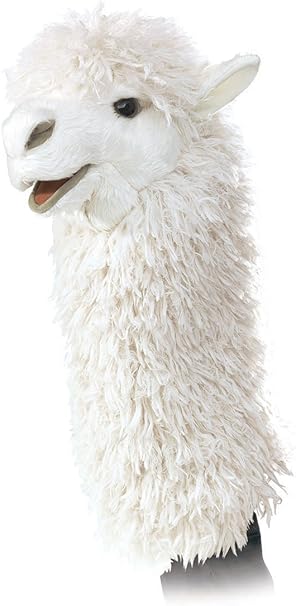 Folkmanis Alpaca Stage Puppet, White 