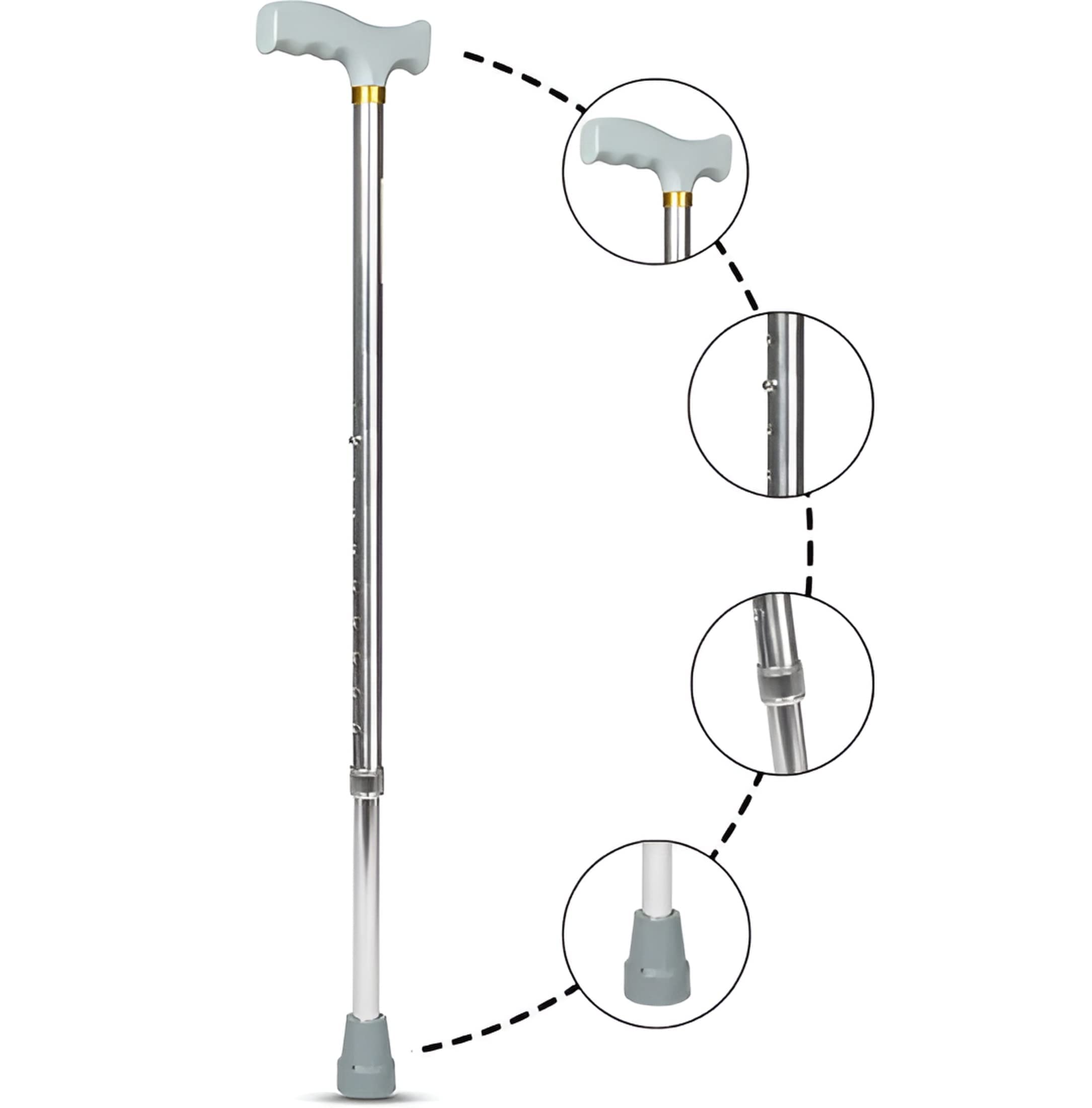 Height Adjustable Folding Cane, Walking Stick Foldable Walking Cane Ideal for Disabled and Elderly, Mobility Aids Cane | Aluminum Walking Stick