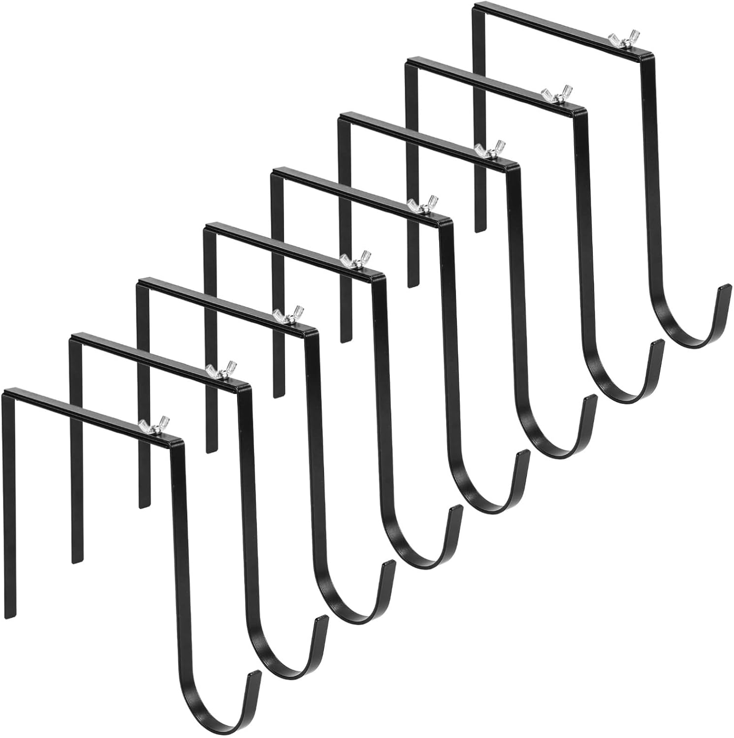 Fits Headstones, 8-Pack Wreath Hangers for Memorial, Rust-Resistant Carbon Steel, Easy Install, Adjustable Cemetery Wreath Holder Hooks, Adjustable 6–11 in