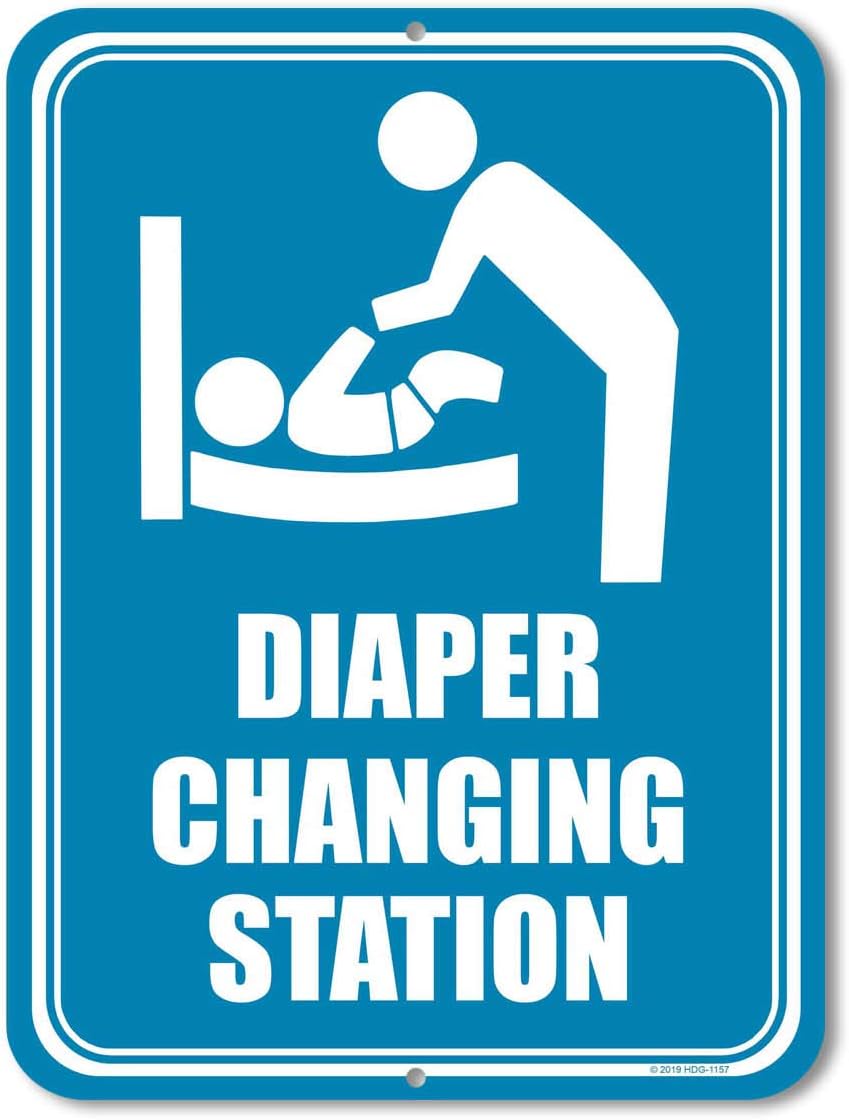 Honey Dew Gifts Restroom Sign, Diaper Changing Station 9 inch by 12