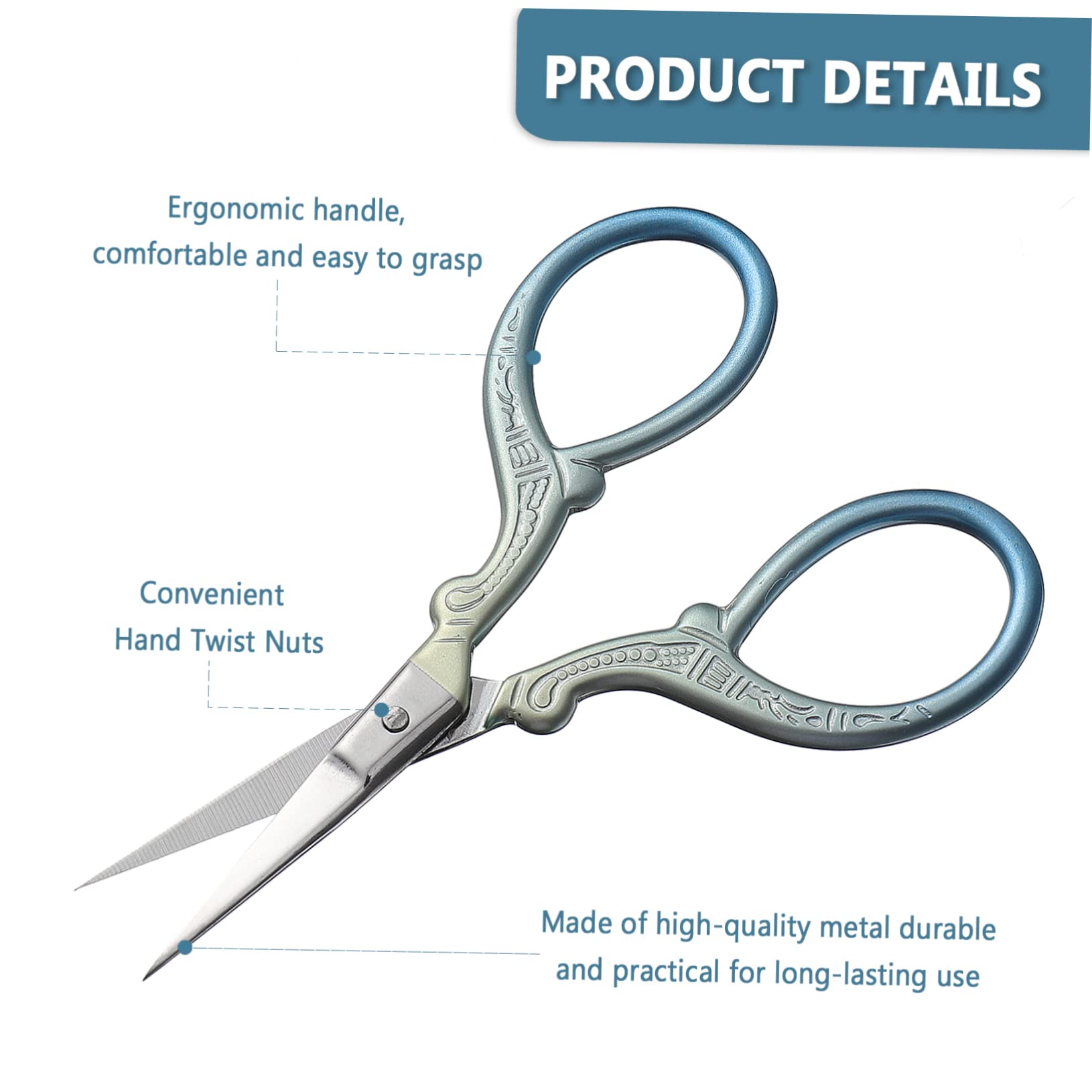 EXCEART 3sets Forbice Da Ricamo Professionale Metallo Con Copertura Accessorio Per Cucito e Lavori Di Filo Creatività