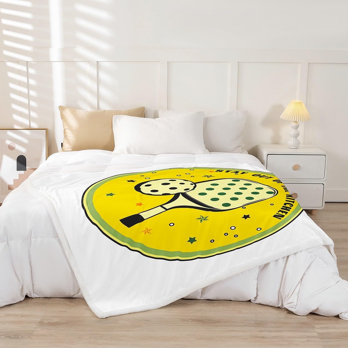 Erosebridal Pickleball Kids Throw Blanket Chic Ball Games Fleece Blankets Sports Gifts Boys Girls Sherpa Blanket Pickleball Lovers for Sofa Bedroom,Baby Size