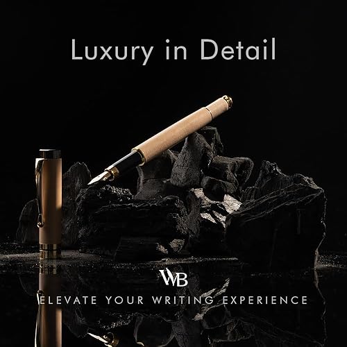 Miniatura 2 de Wordsworth & Black Juego de pluma estilográfica, madera de bambú de lujo, punta extrafina, estuche de regalo incluye 6 cartuchos de tinta,