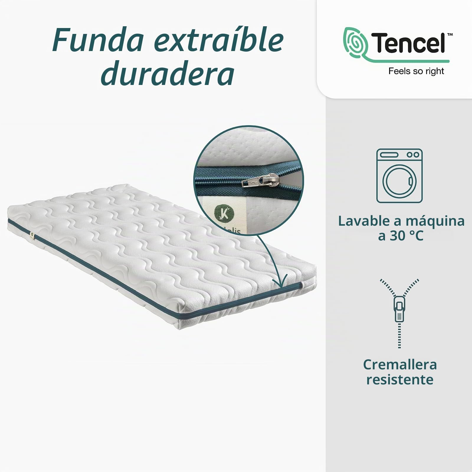 Kadolis - Colchón para bebé 60x120x12 cm COCOLEGEND - Coco y látex Natural - Desenfundable - Transpirable, Firme y Confortable - Sin Tratamiento químico - Certificado Oeko-Tex