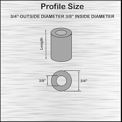 Miniatura 4 de Espaciador de aluminio de 34 pulgadas de diámetro exterior x 38 pulgadas de diámetro interior x elige tu longitud, espaciador redondo sin roscar,
